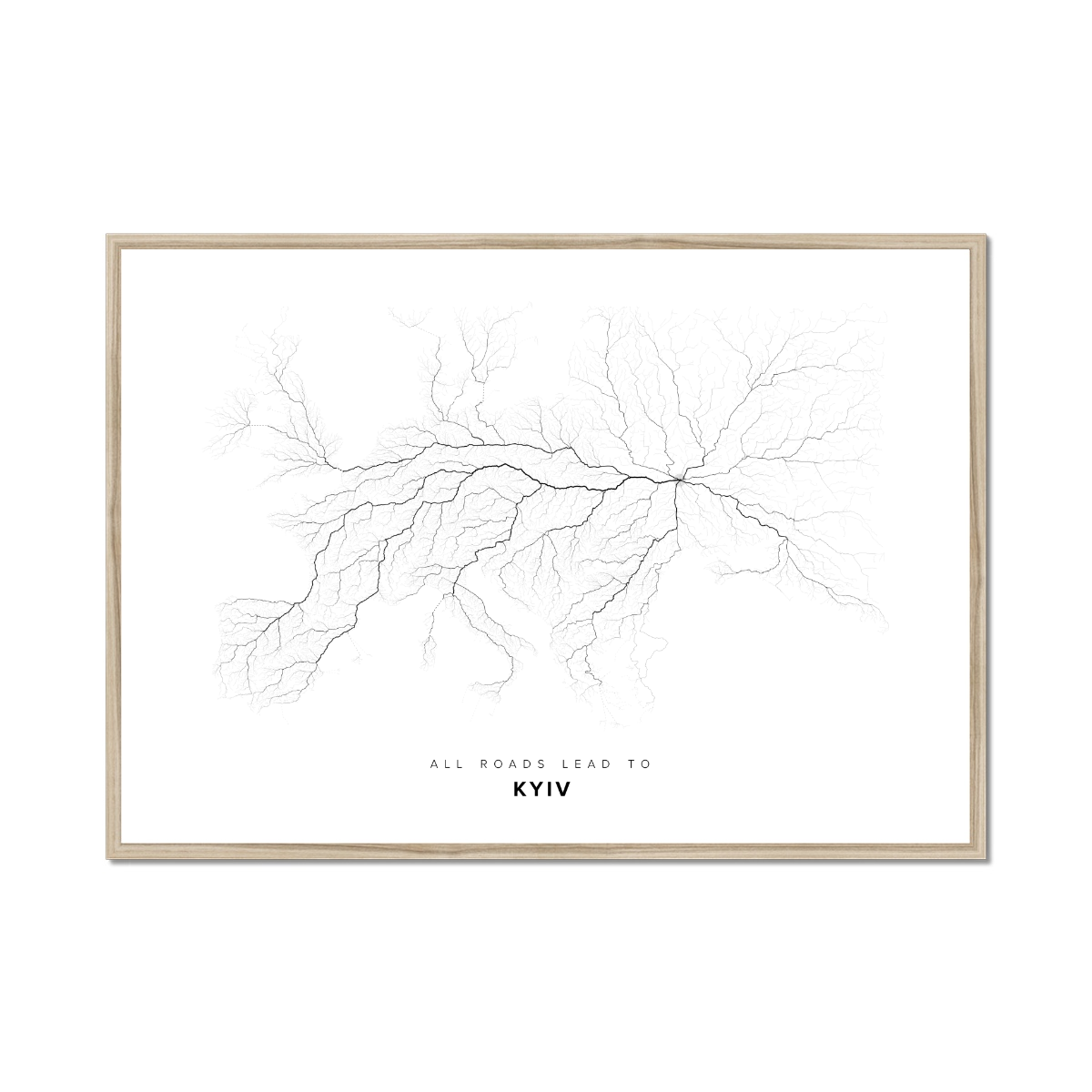 All roads lead to Kyiv (Ukraine) Fine Art Map Print
