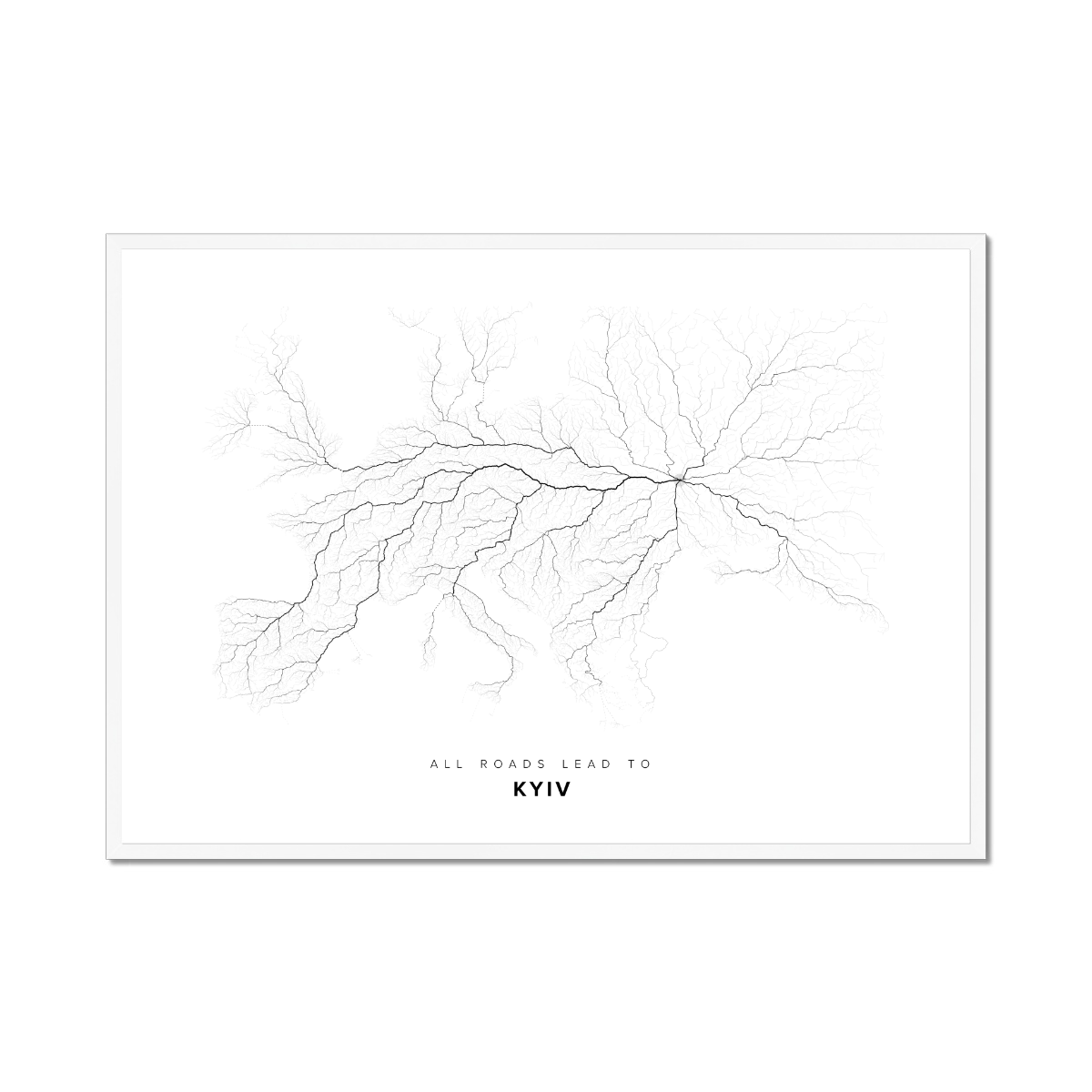 All roads lead to Kyiv (Ukraine) Fine Art Map Print