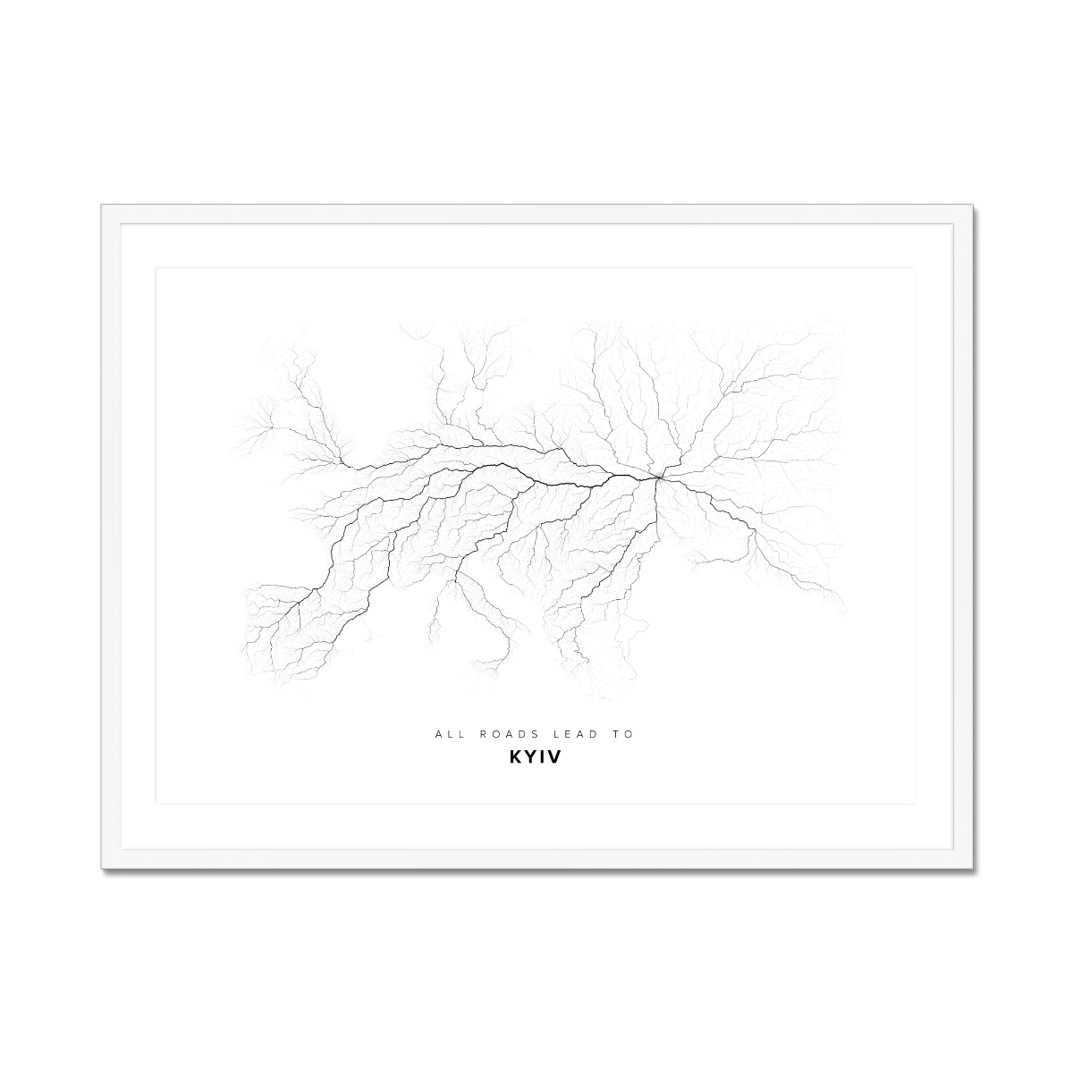 All roads lead to Kyiv (Ukraine) Fine Art Map Print