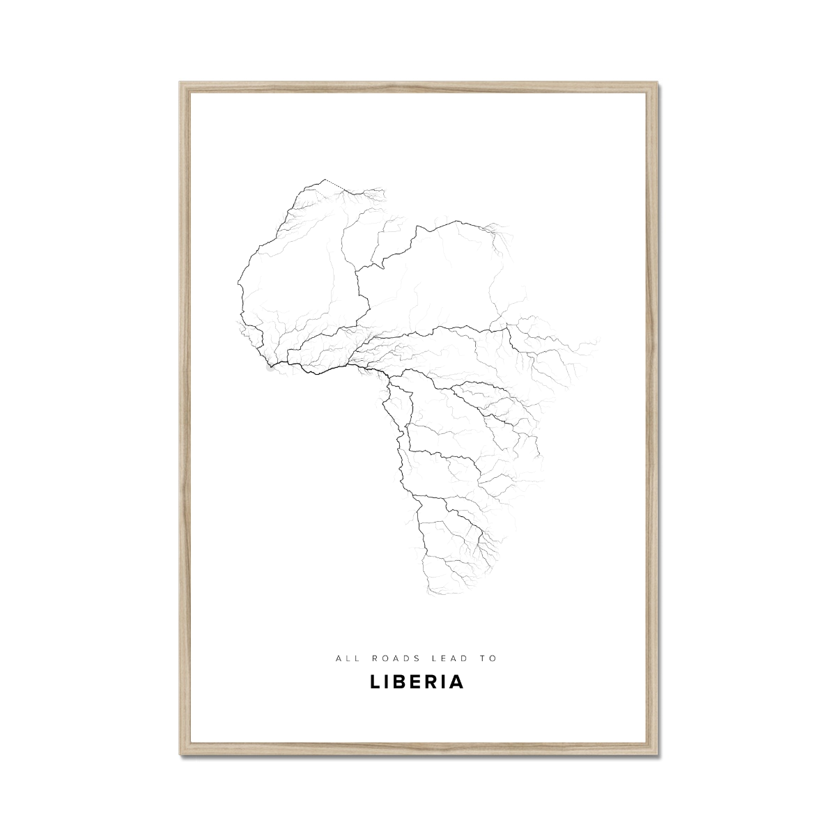 All roads lead to Liberia Fine Art Map Print
