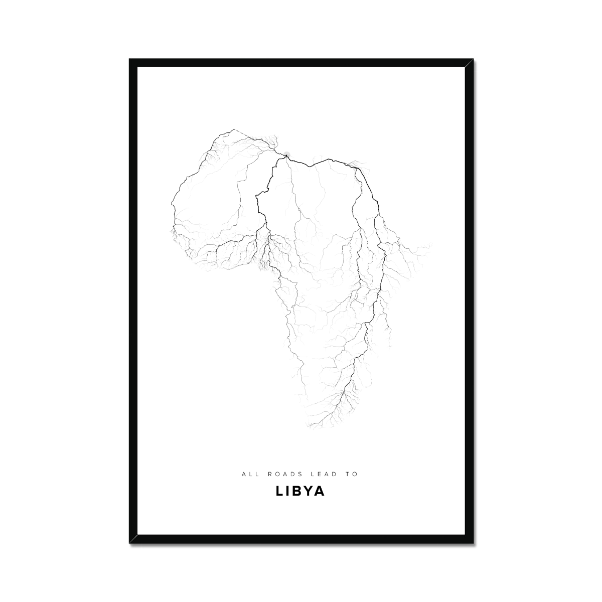 All roads lead to Libya Fine Art Map Print