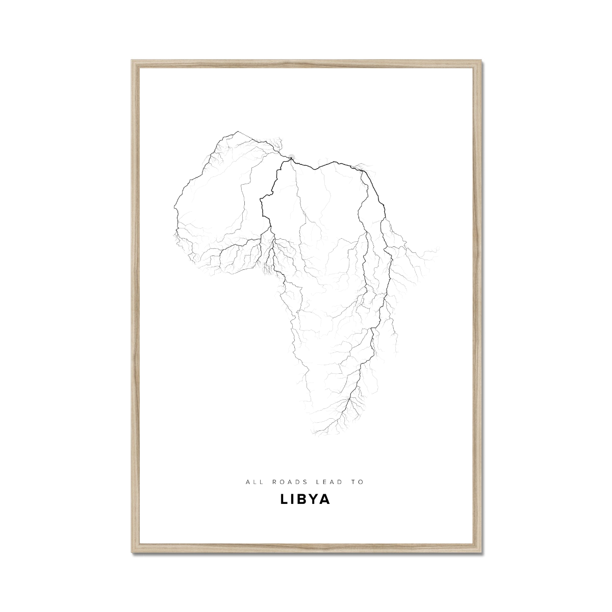 All roads lead to Libya Fine Art Map Print