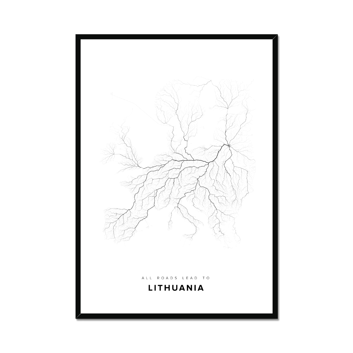 All roads lead to Lithuania Fine Art Map Print