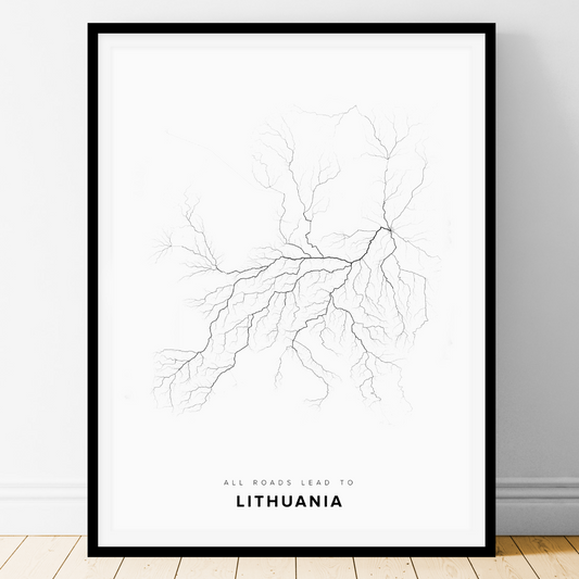All roads lead to Lithuania Fine Art Map Print