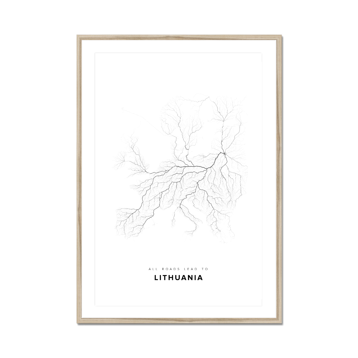 All roads lead to Lithuania Fine Art Map Print