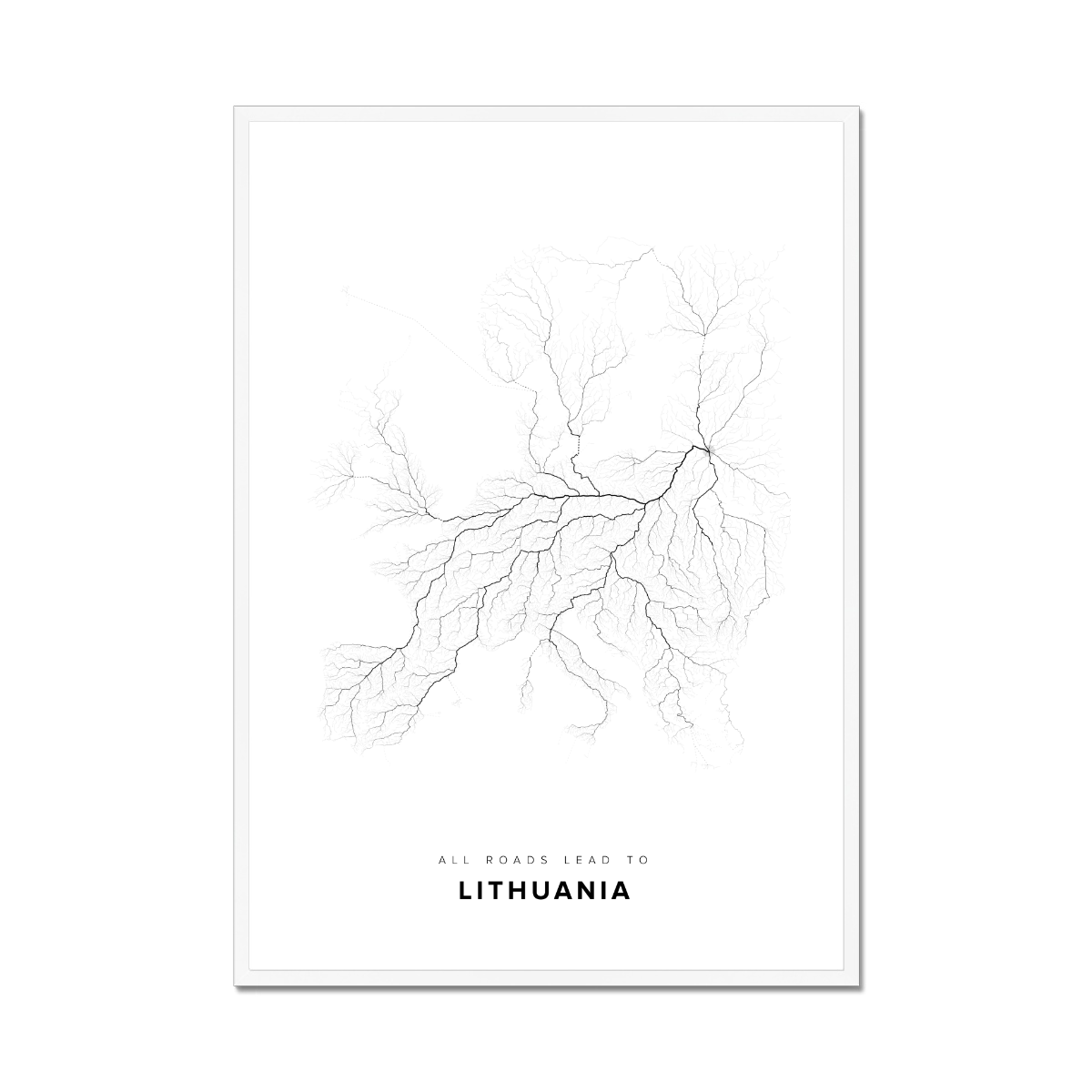 All roads lead to Lithuania Fine Art Map Print