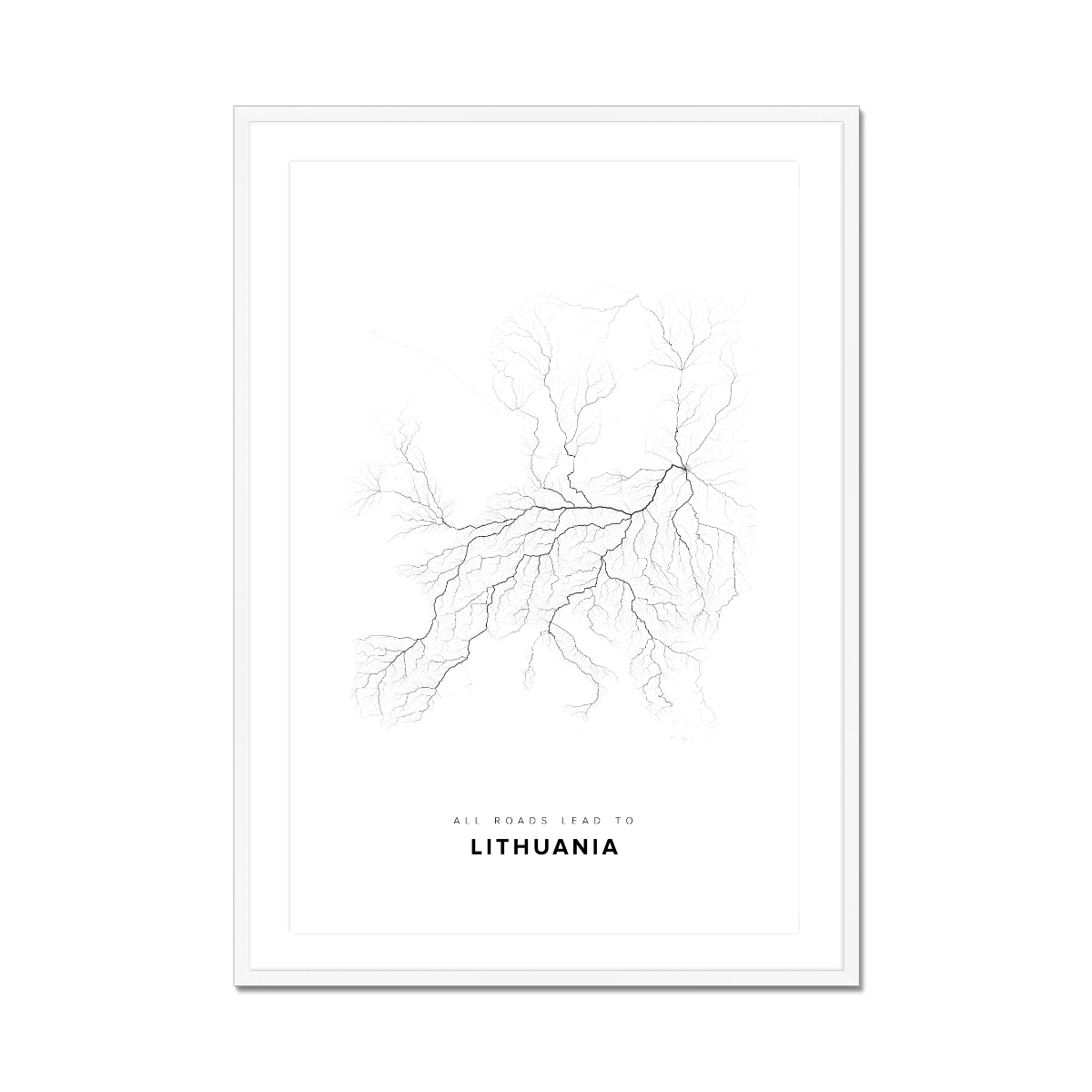 All roads lead to Lithuania Fine Art Map Print