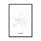 All roads lead to London (United Kingdom of Great Britain and Northern Ireland) Fine Art Map Print