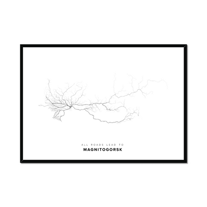 All roads lead to Magnitogorsk (Russian Federation) Fine Art Map Print