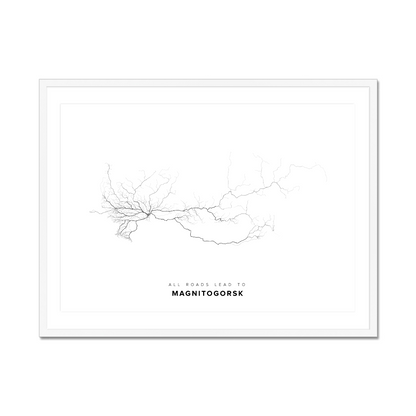 All roads lead to Magnitogorsk (Russian Federation) Fine Art Map Print