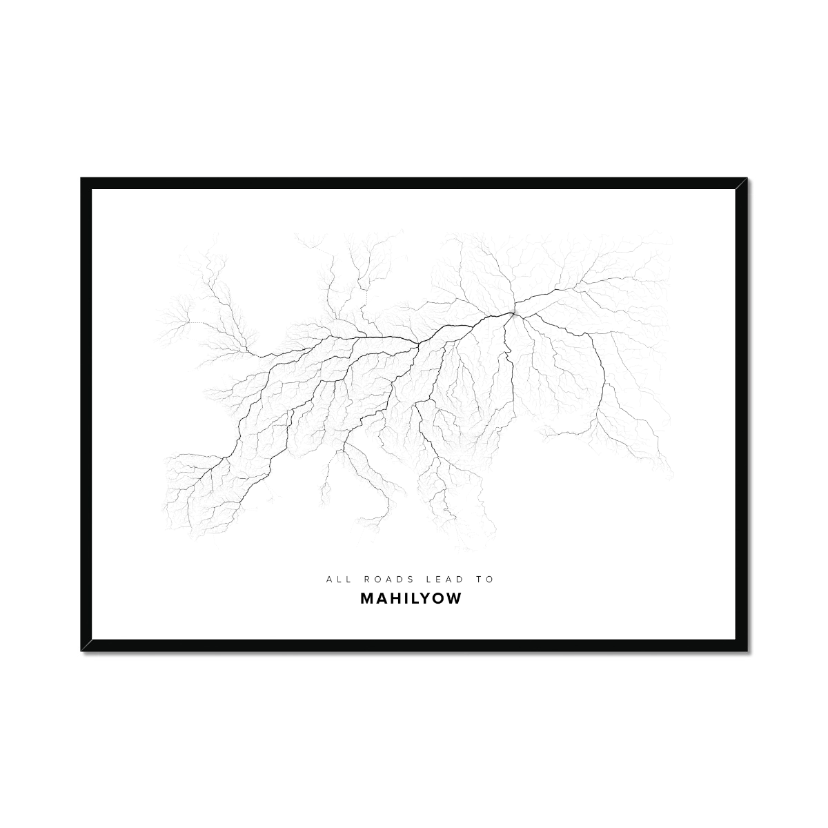 All roads lead to Mahilyow (Belarus) Fine Art Map Print