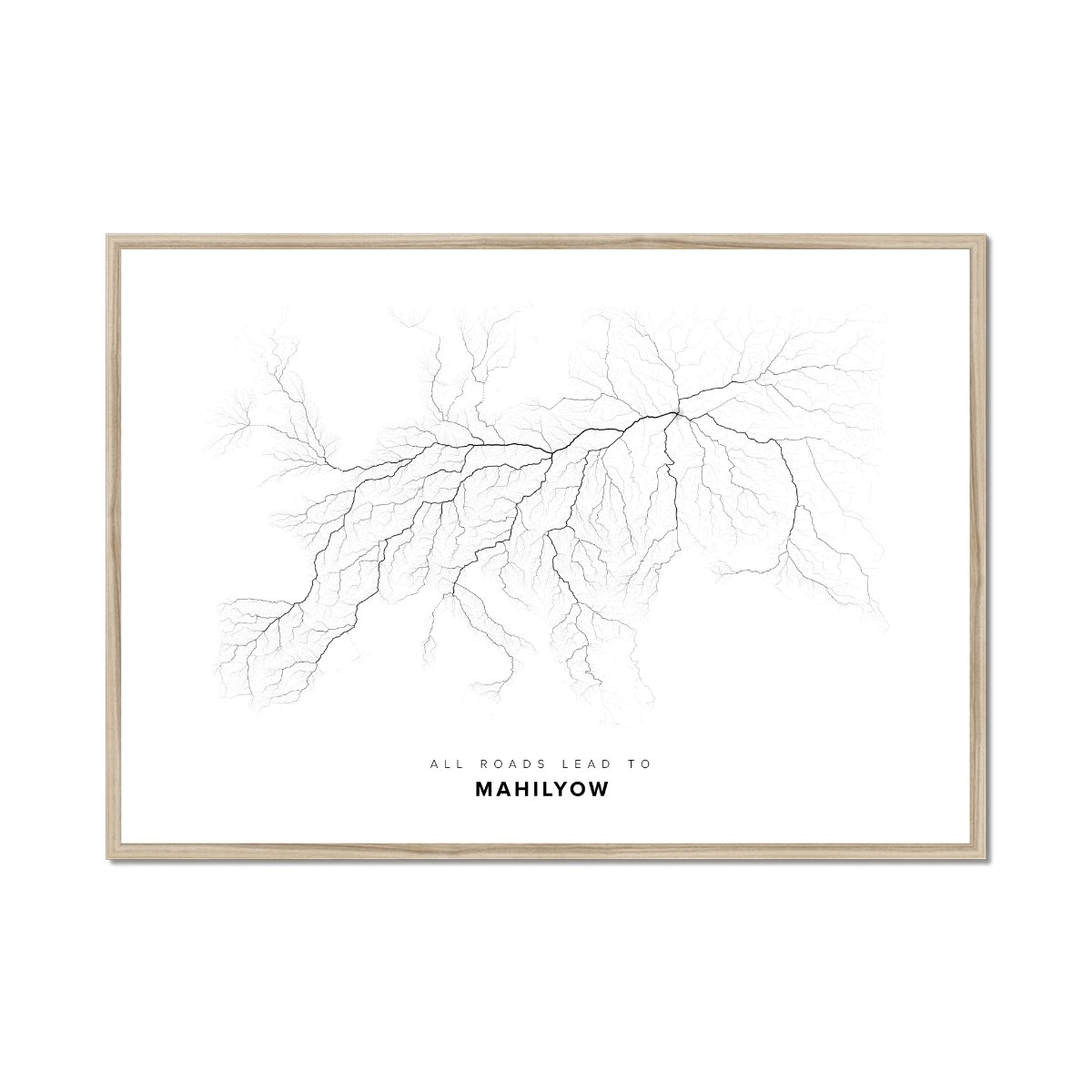 All roads lead to Mahilyow (Belarus) Fine Art Map Print