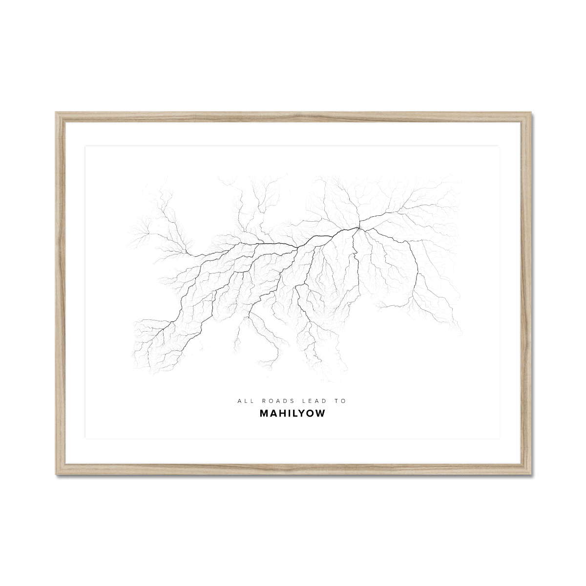 All roads lead to Mahilyow (Belarus) Fine Art Map Print