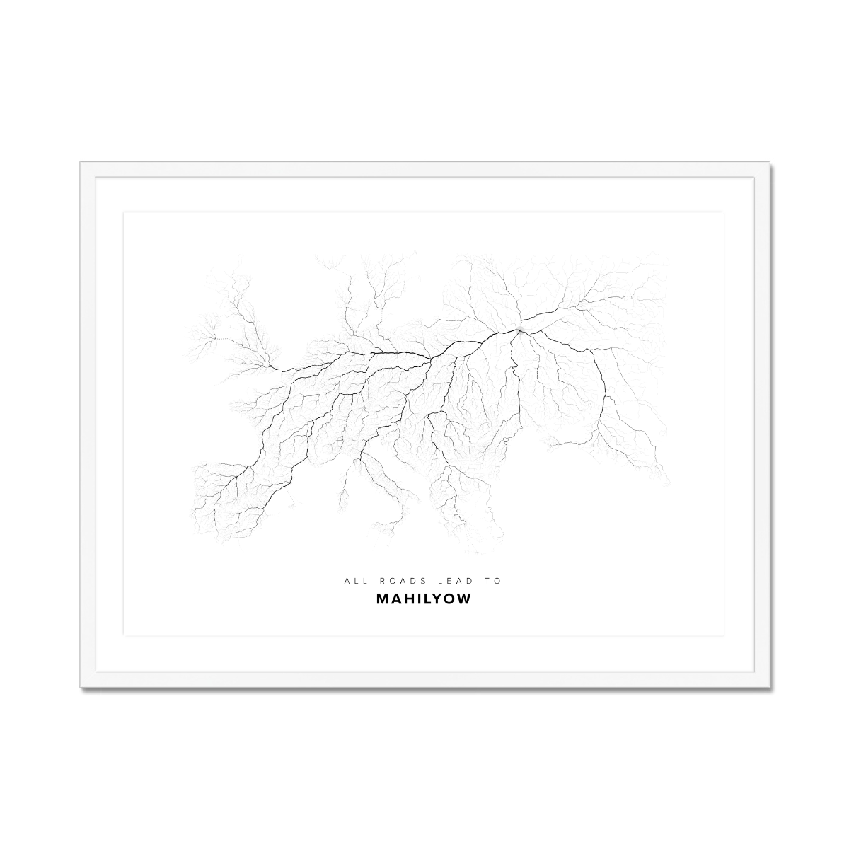 All roads lead to Mahilyow (Belarus) Fine Art Map Print