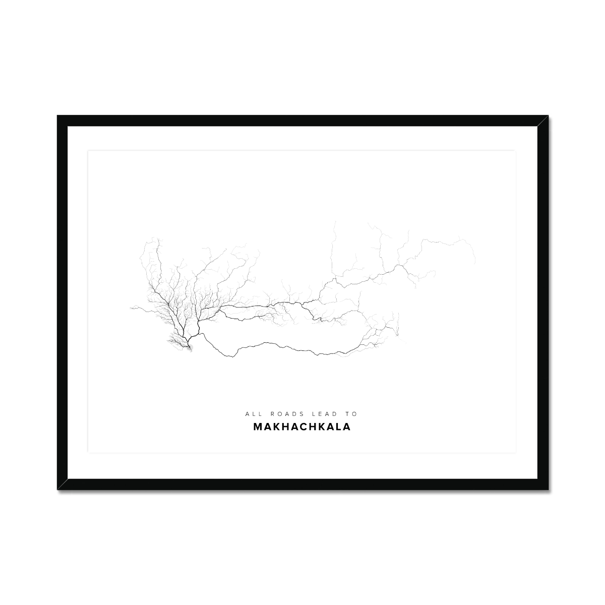All roads lead to Makhachkala (Russian Federation) Fine Art Map Print