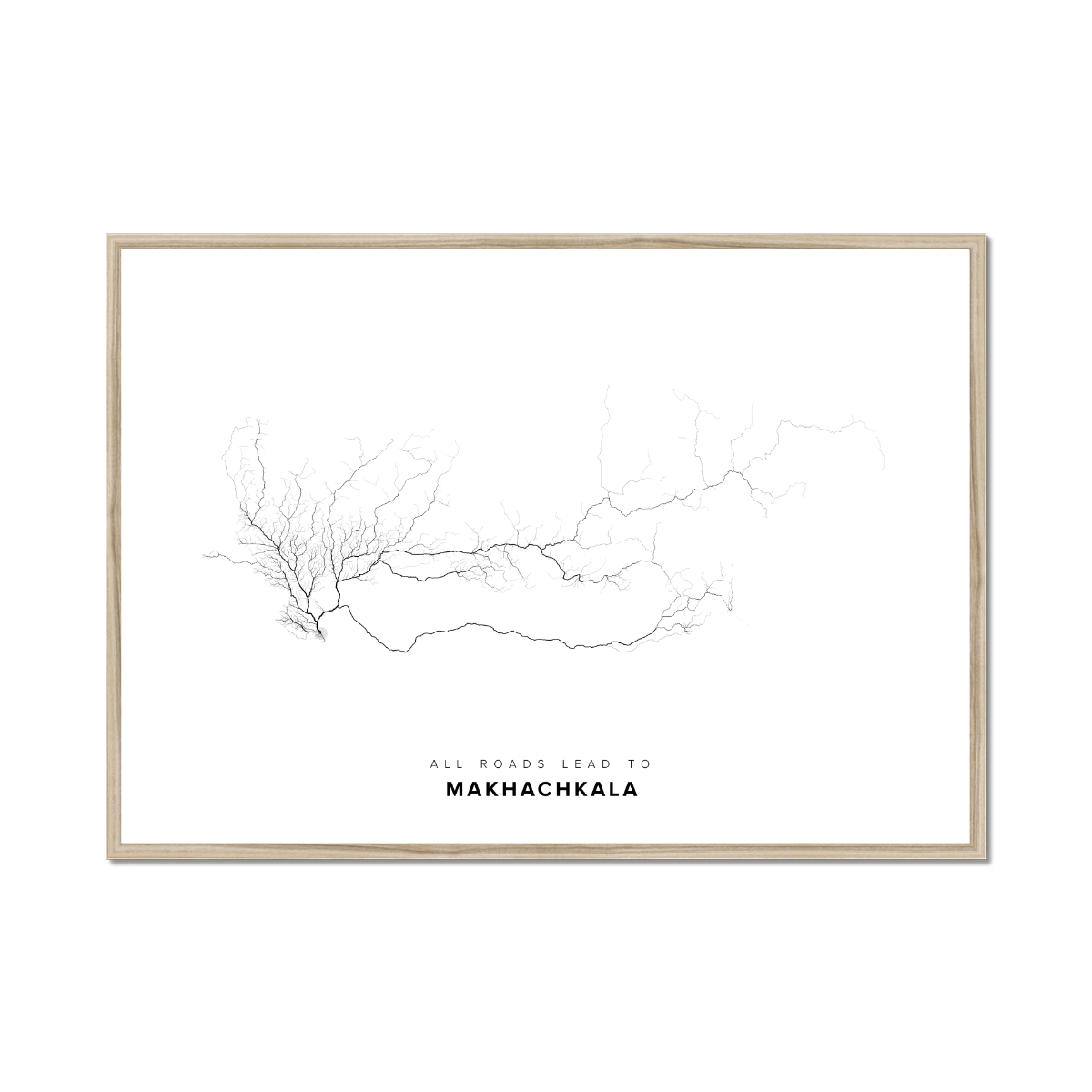 All roads lead to Makhachkala (Russian Federation) Fine Art Map Print