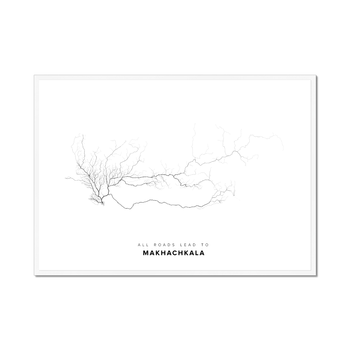 All roads lead to Makhachkala (Russian Federation) Fine Art Map Print