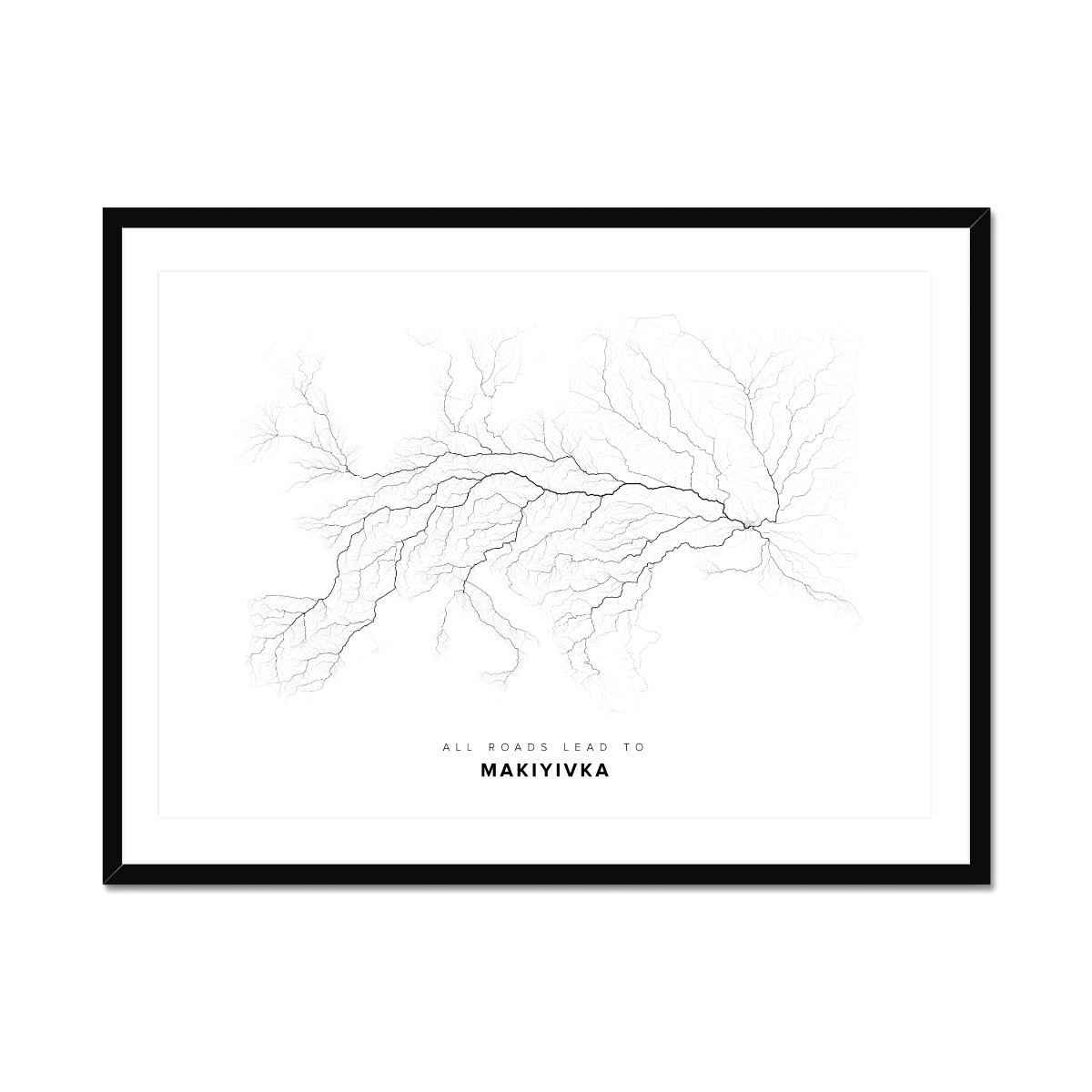 All roads lead to Makiyivka (Ukraine) Fine Art Map Print