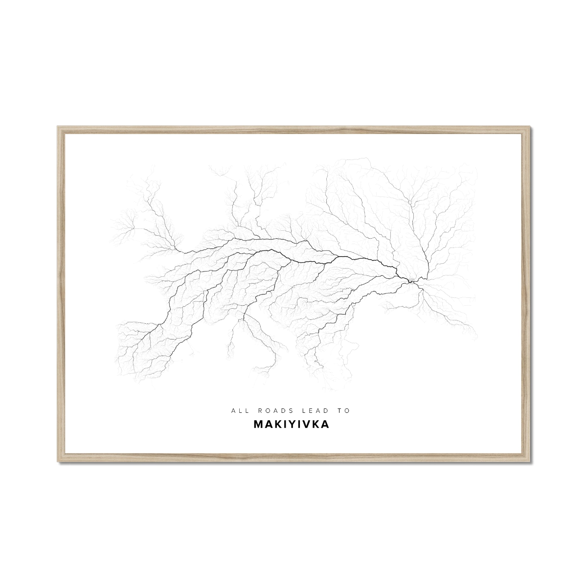 All roads lead to Makiyivka (Ukraine) Fine Art Map Print
