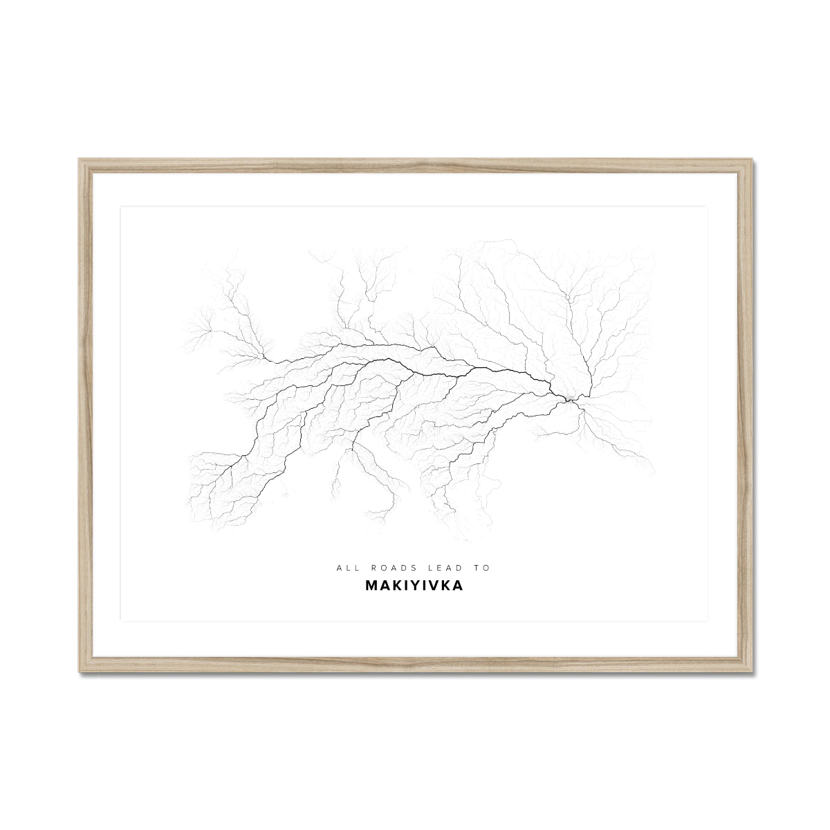 All roads lead to Makiyivka (Ukraine) Fine Art Map Print