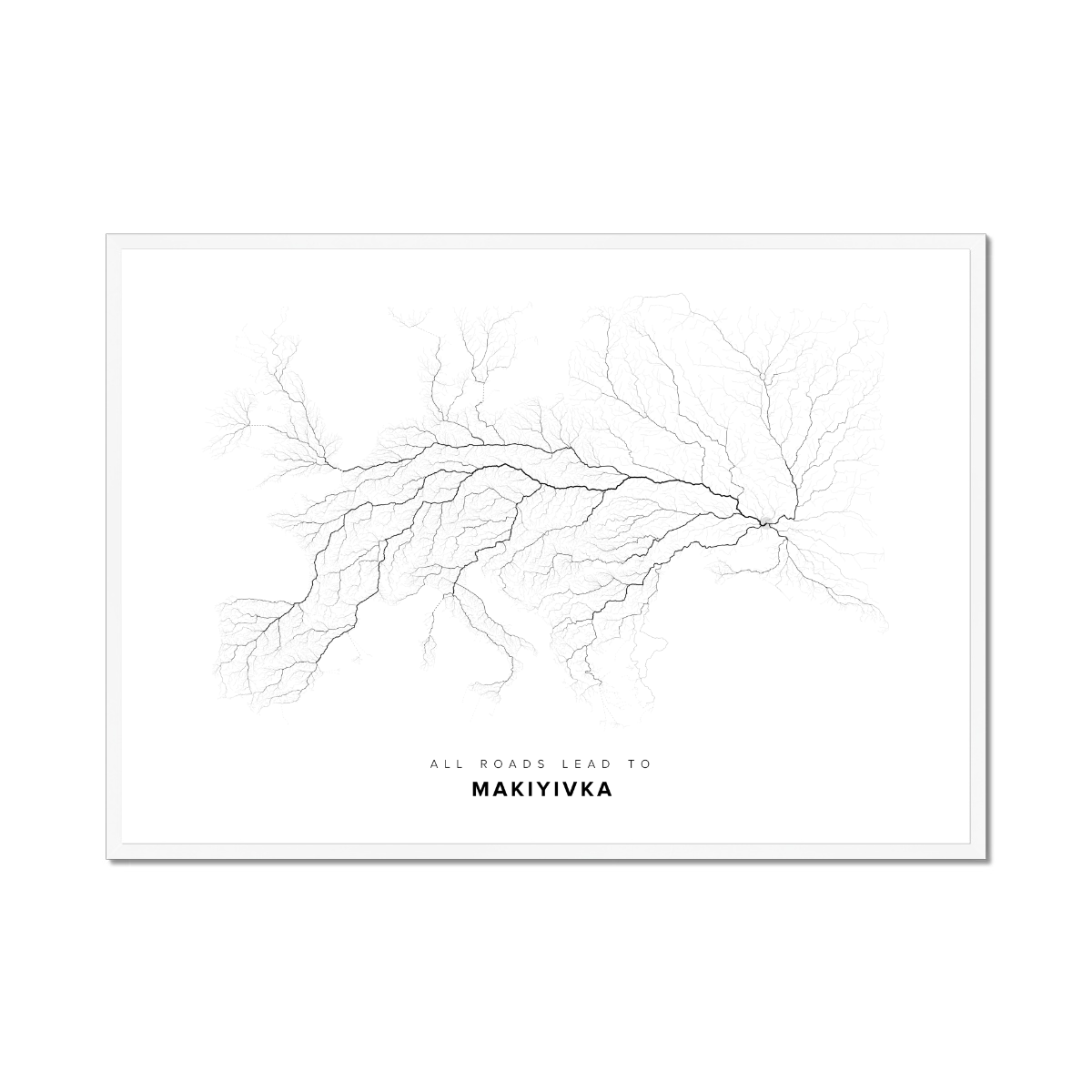 All roads lead to Makiyivka (Ukraine) Fine Art Map Print
