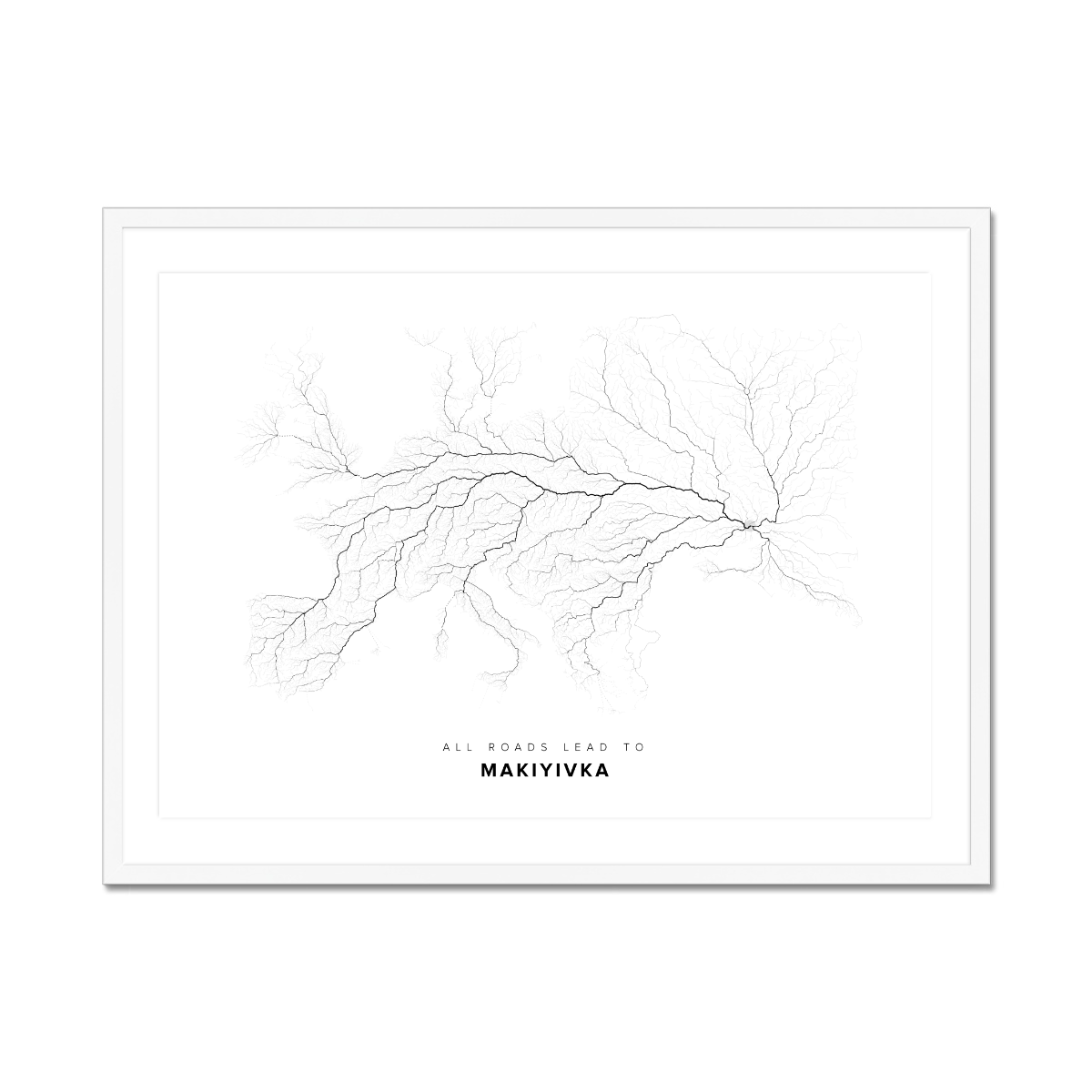All roads lead to Makiyivka (Ukraine) Fine Art Map Print
