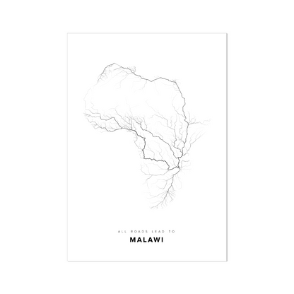 All roads lead to Malawi Fine Art Map Print