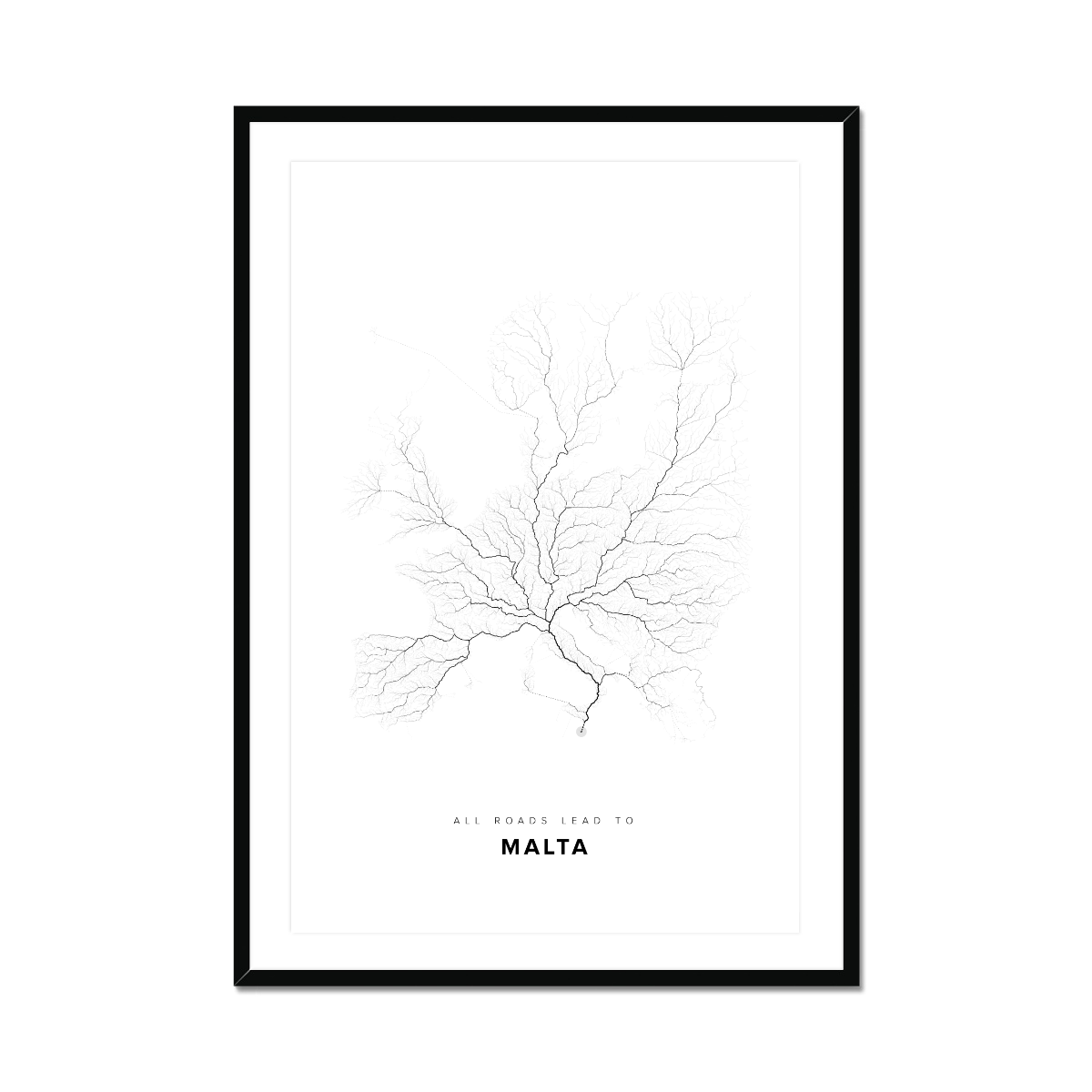 All roads lead to Malta Fine Art Map Print
