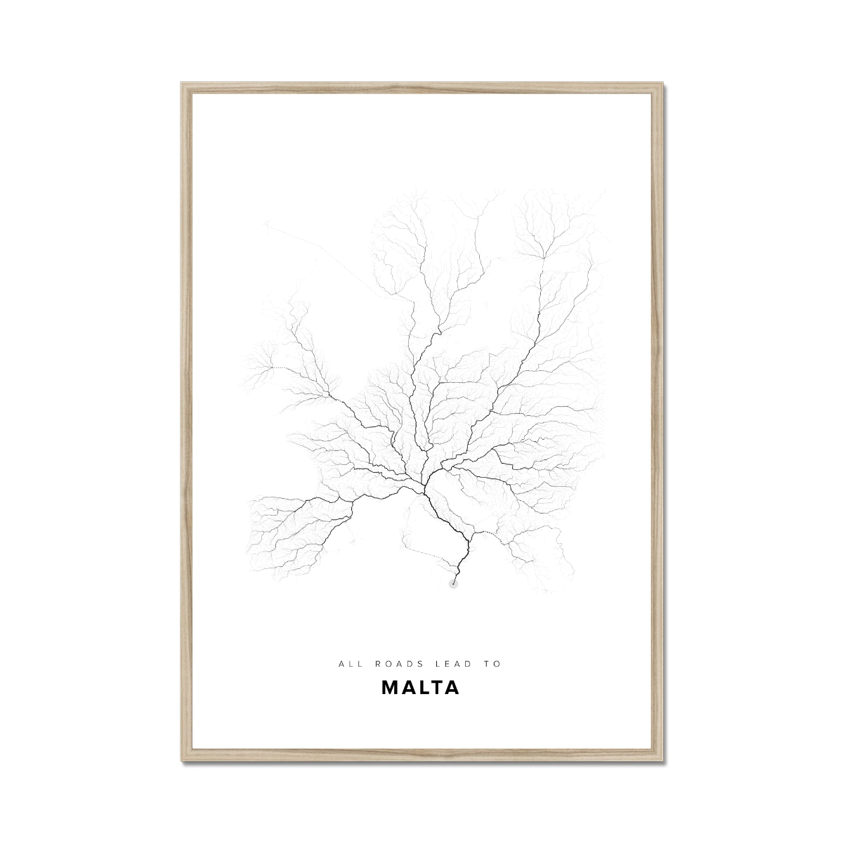 All roads lead to Malta Fine Art Map Print