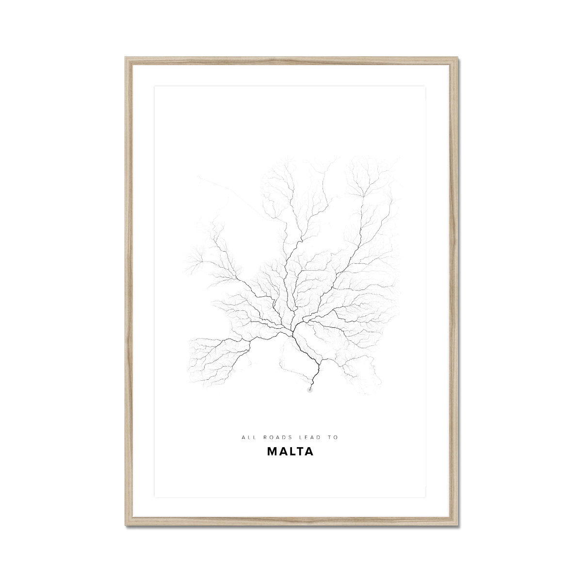 All roads lead to Malta Fine Art Map Print