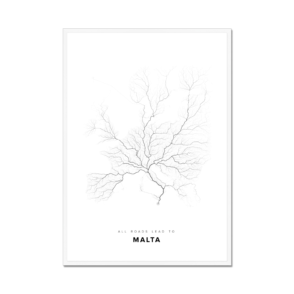 All roads lead to Malta Fine Art Map Print