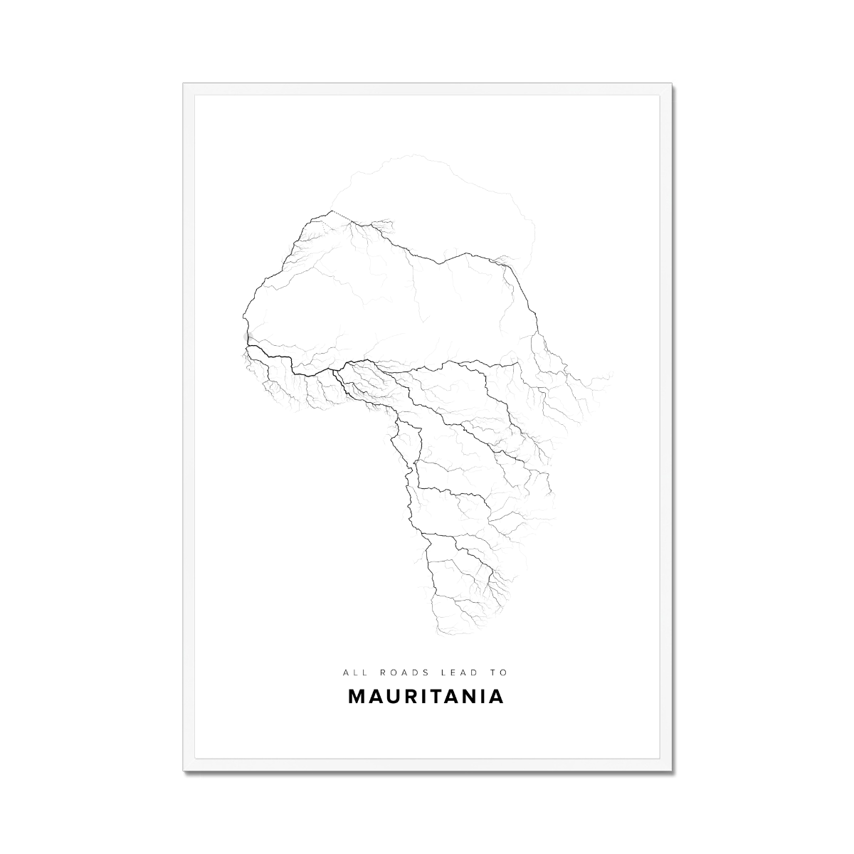 All roads lead to Mauritania Fine Art Map Print