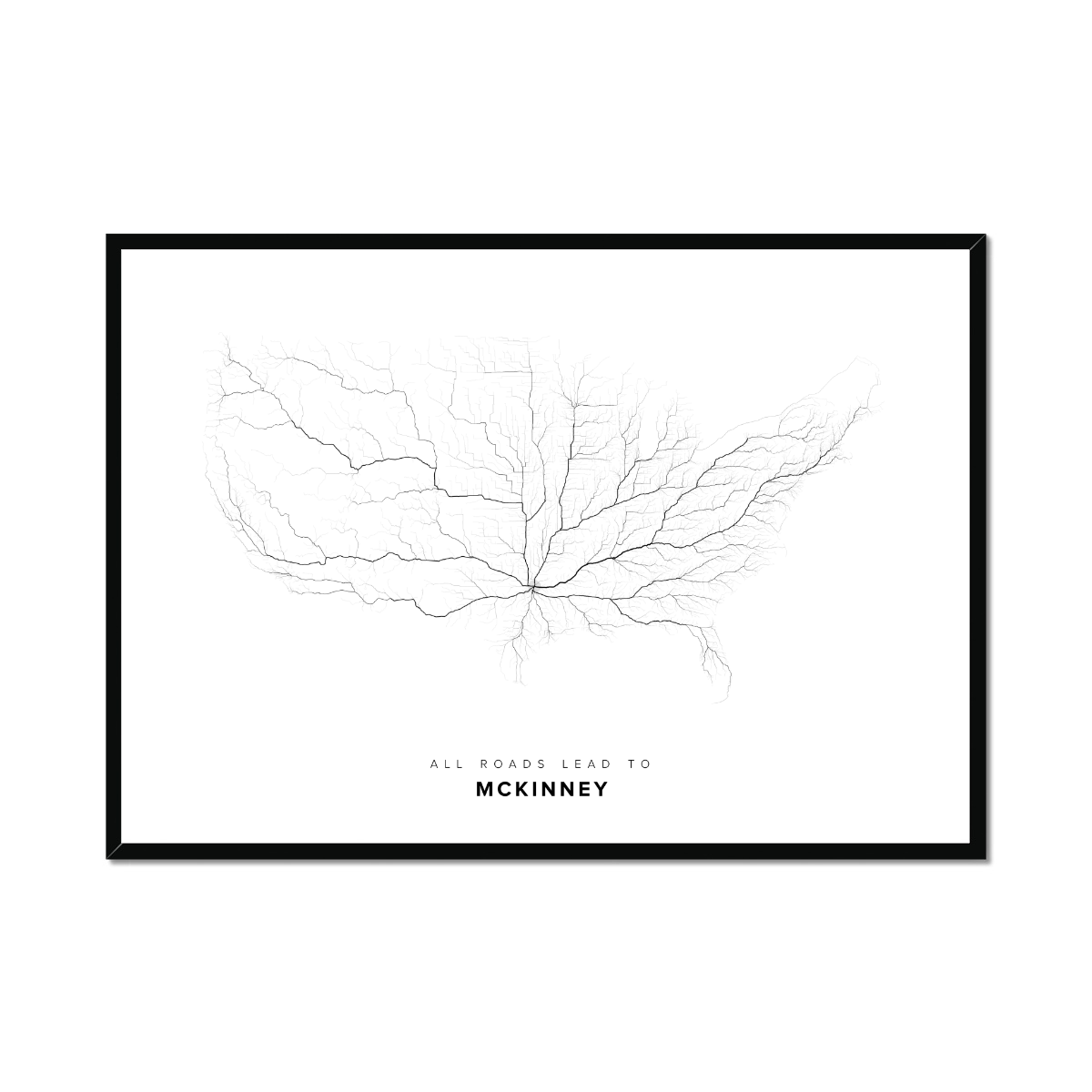 All roads lead to McKinney (United States of America) Fine Art Map Print