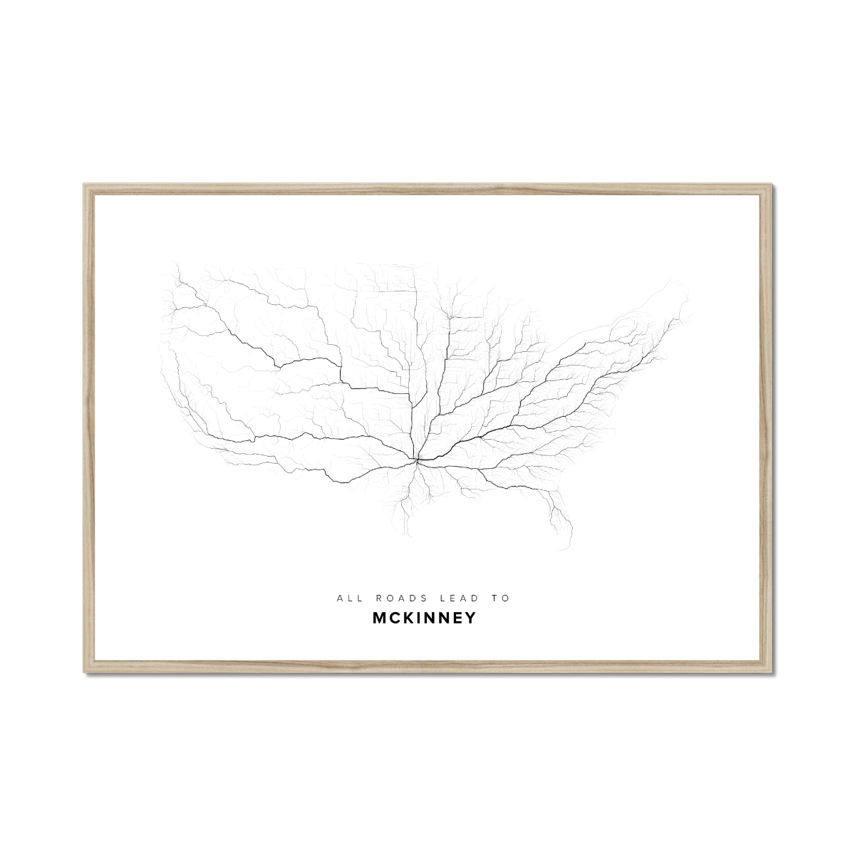 All roads lead to McKinney (United States of America) Fine Art Map Print