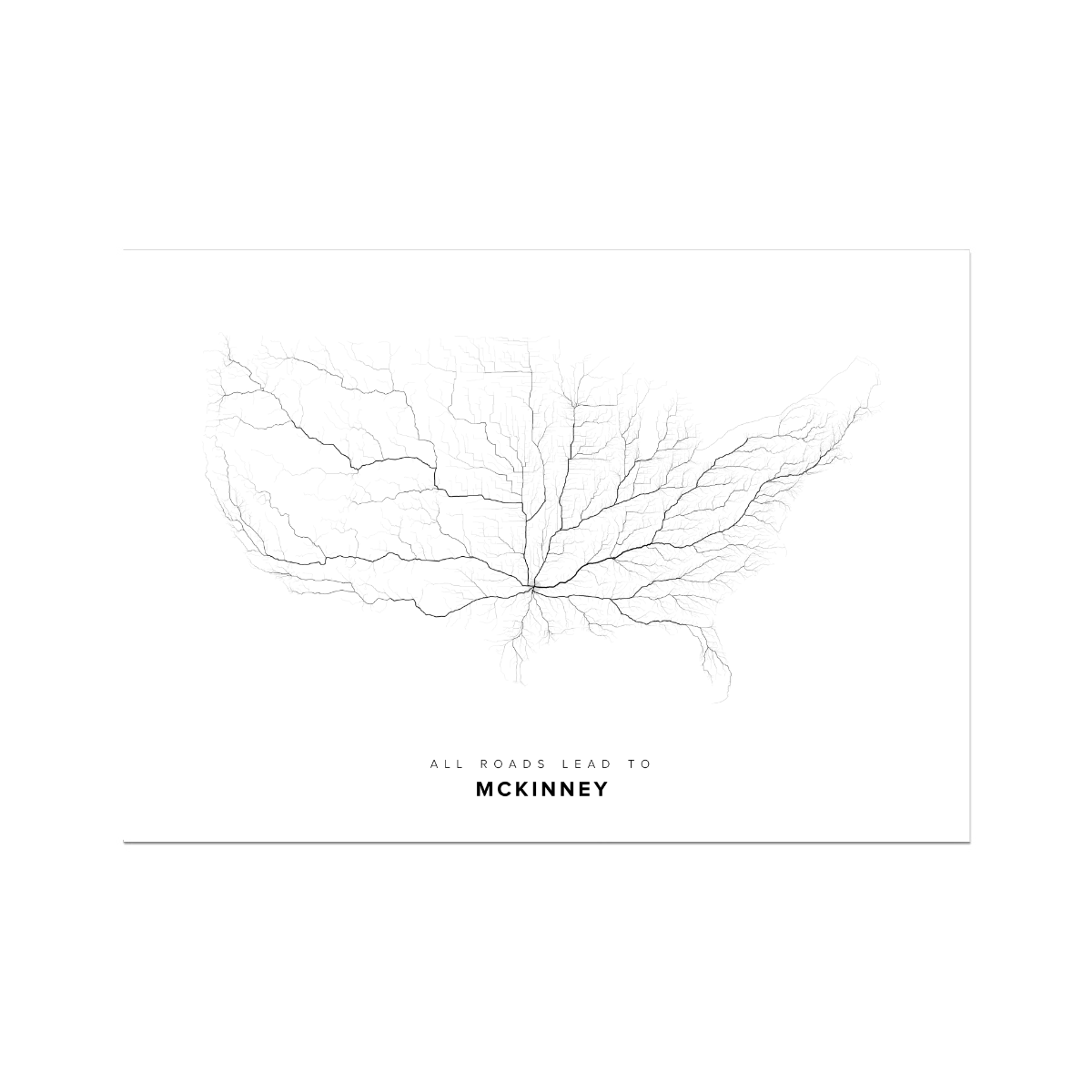 All roads lead to McKinney (United States of America) Fine Art Map Print