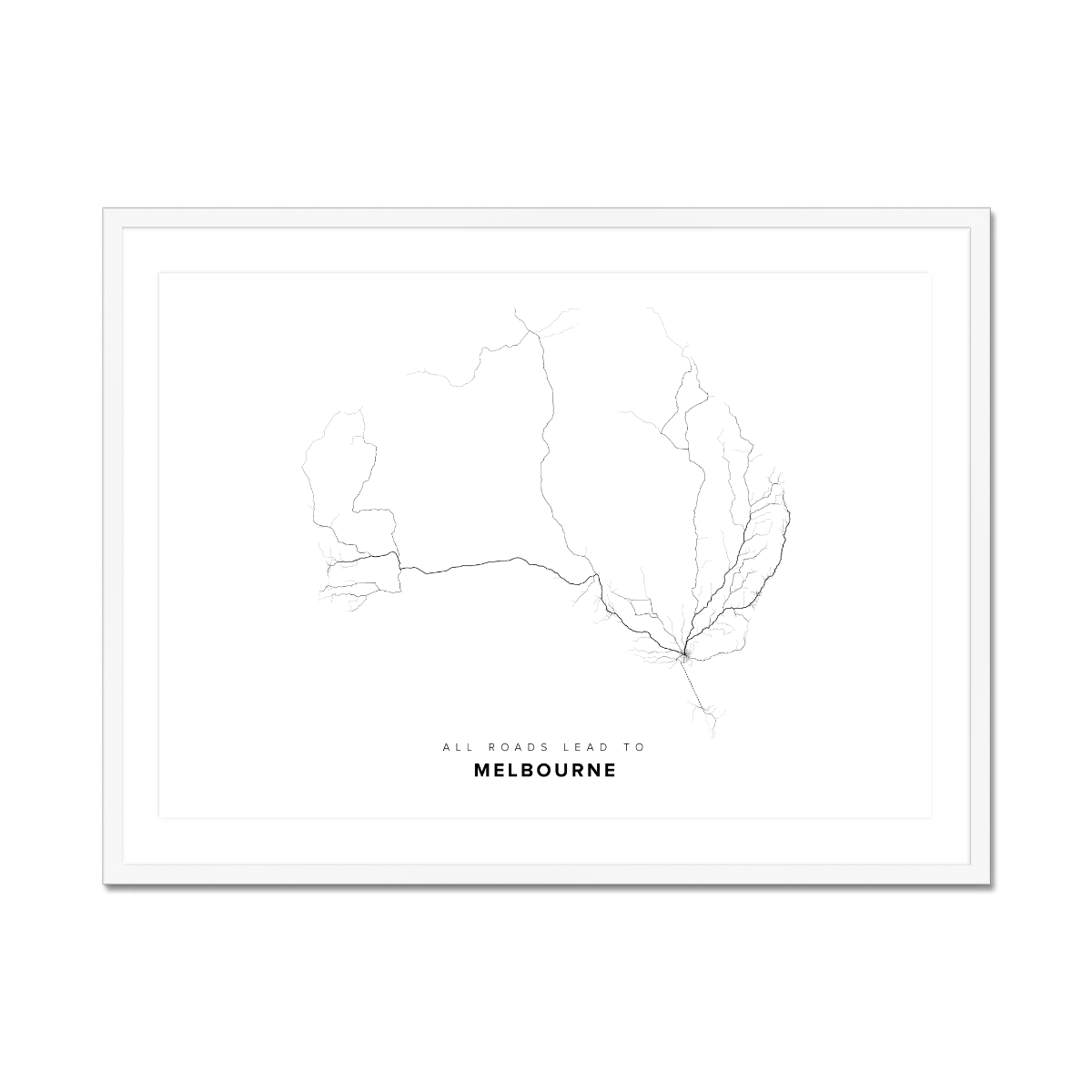 All roads lead to Melbourne (Australia) Fine Art Map Print