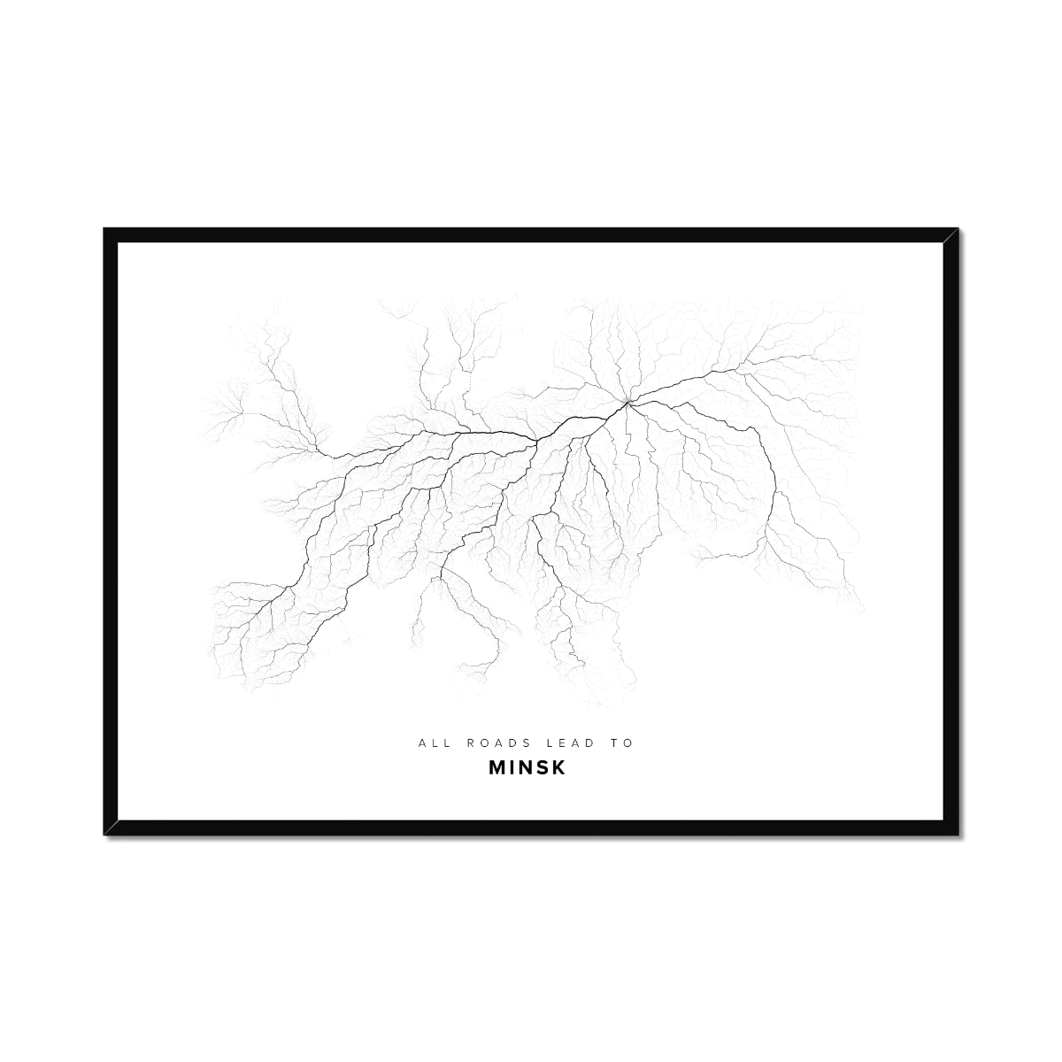 All roads lead to Minsk (Belarus) Fine Art Map Print