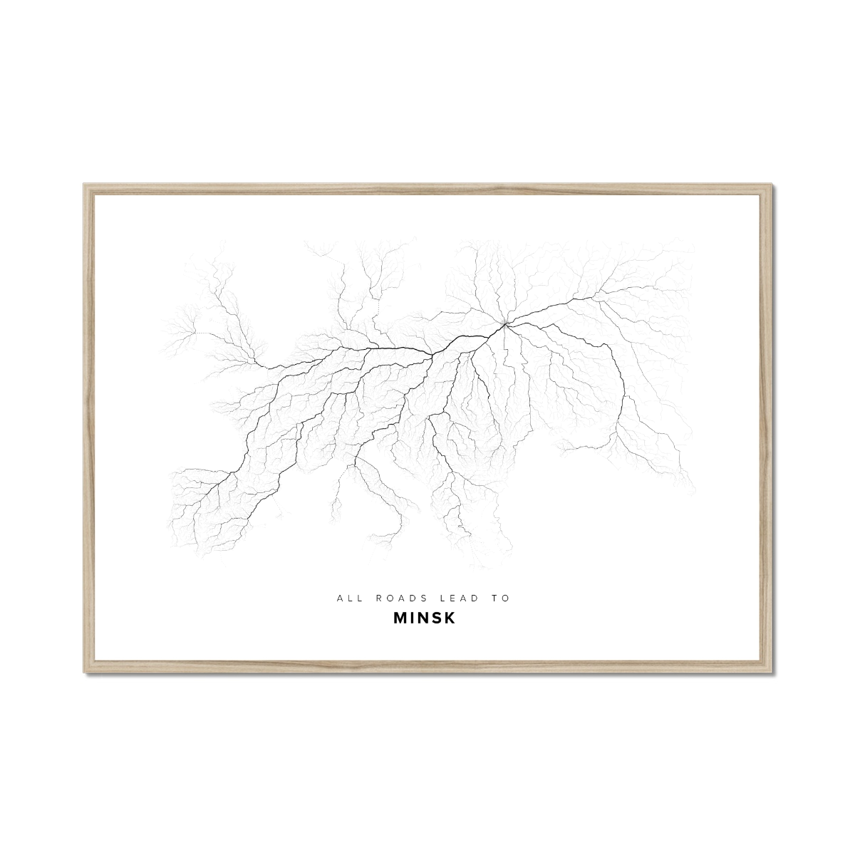 All roads lead to Minsk (Belarus) Fine Art Map Print