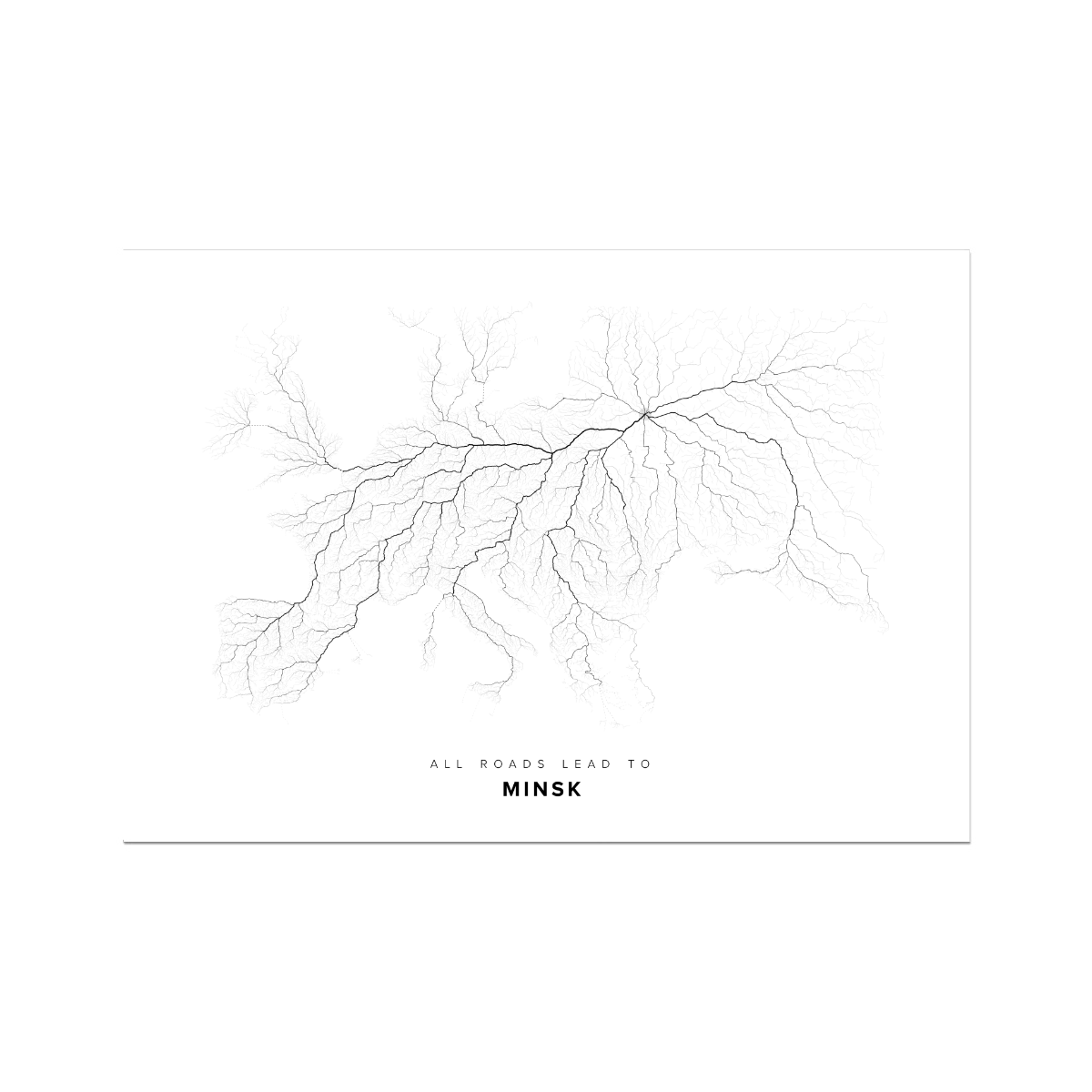 All roads lead to Minsk (Belarus) Fine Art Map Print
