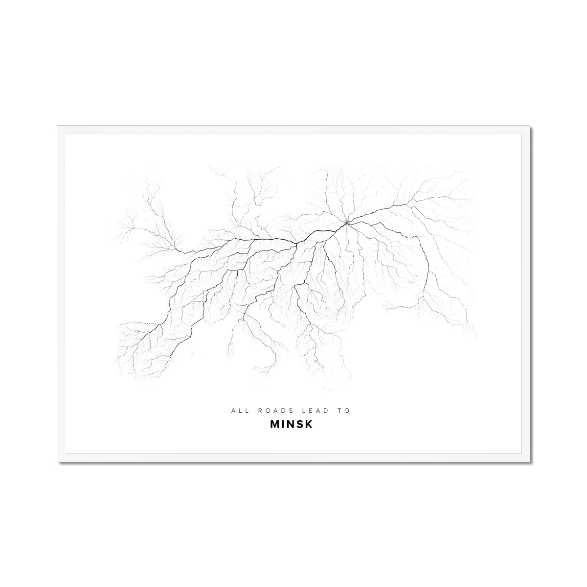 All roads lead to Minsk (Belarus) Fine Art Map Print