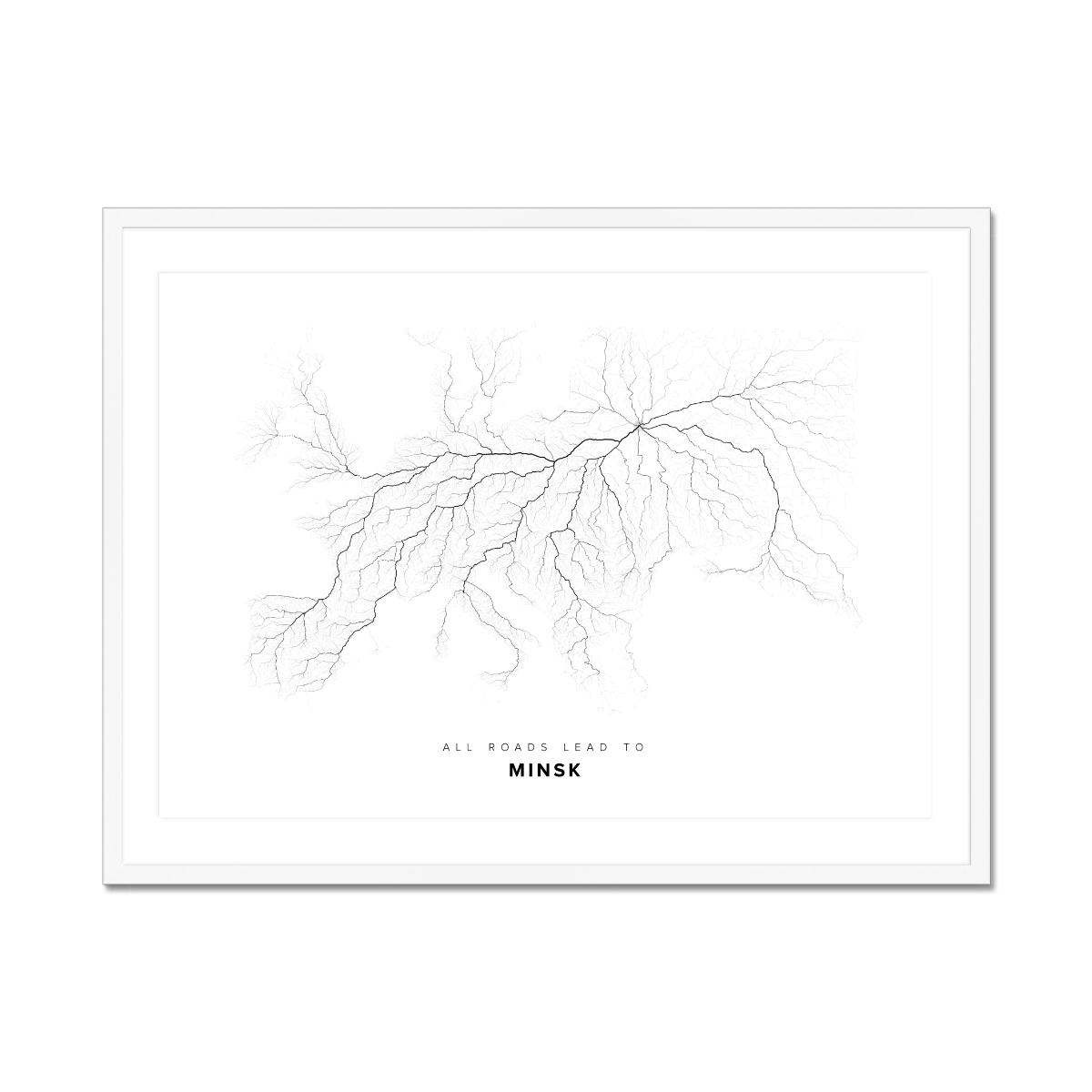 All roads lead to Minsk (Belarus) Fine Art Map Print