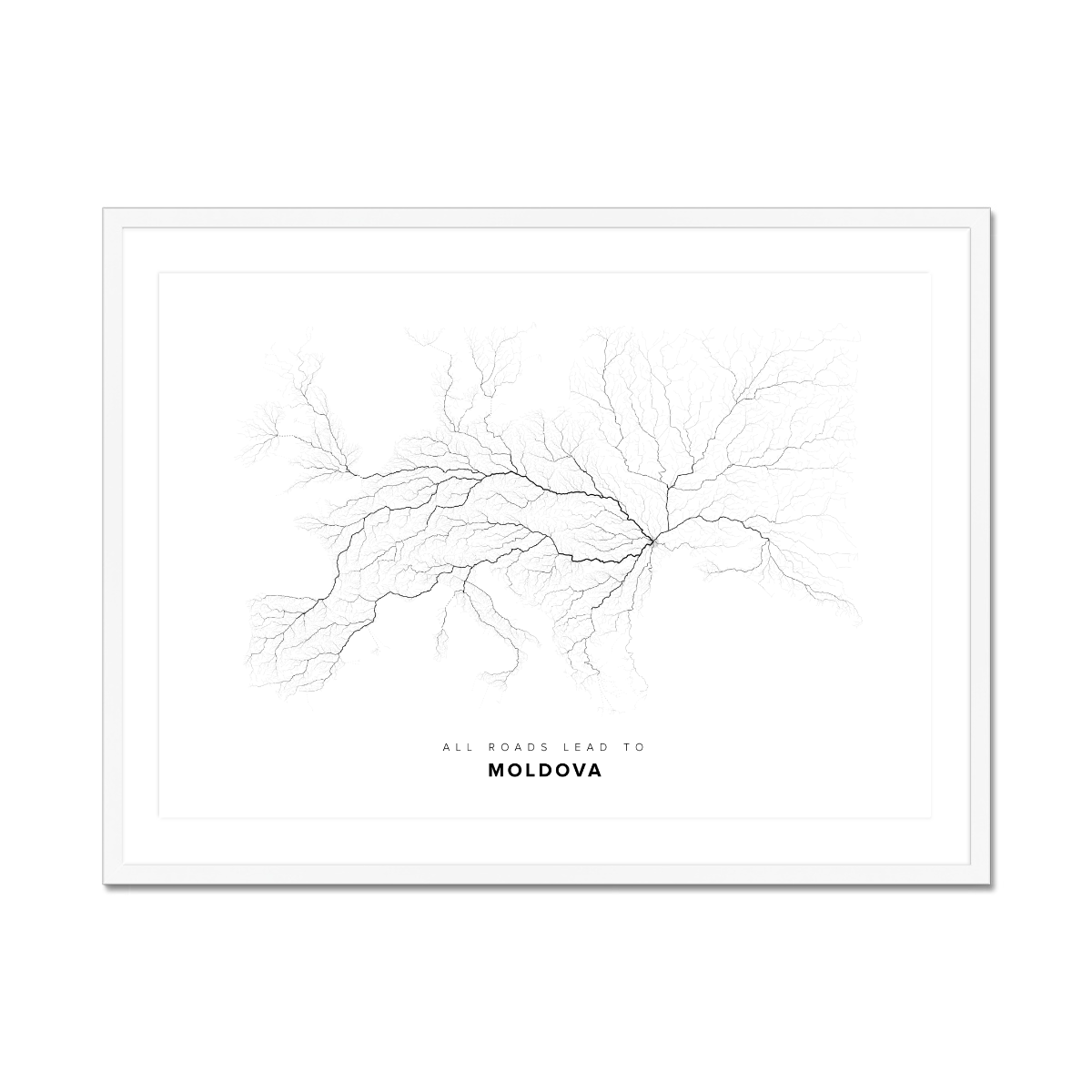 All roads lead to Moldova Fine Art Map Print