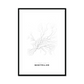 All roads lead to Montpellier (France) Fine Art Map Print