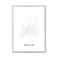 All roads lead to Montpellier (France) Fine Art Map Print