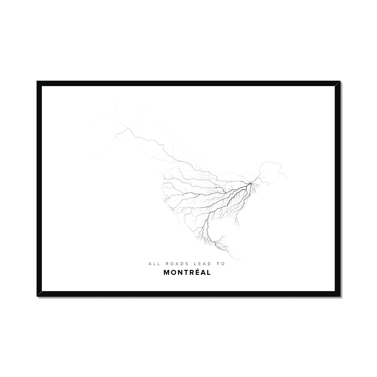 All roads lead to Montréal (Canada) Fine Art Map Print