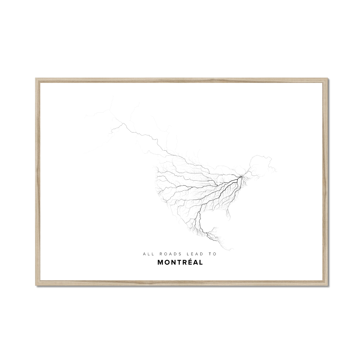 All roads lead to Montréal (Canada) Fine Art Map Print