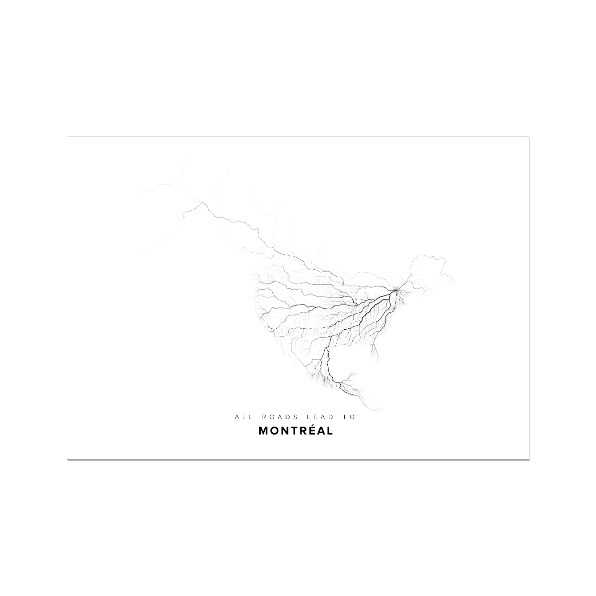 All roads lead to Montréal (Canada) Fine Art Map Print