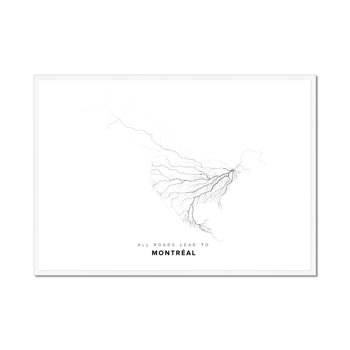 All roads lead to Montréal (Canada) Fine Art Map Print