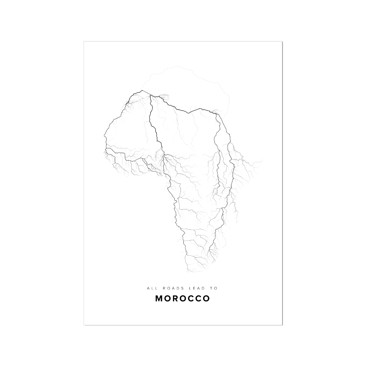 All roads lead to Morocco Fine Art Map Print