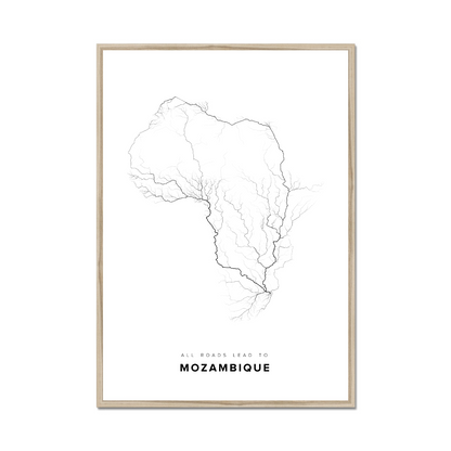 All roads lead to Mozambique Fine Art Map Print